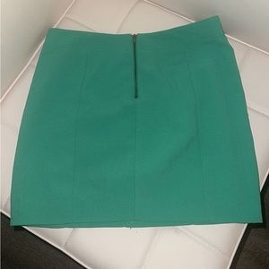 Teal Green Front Zip Up Skirt